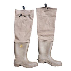 Vintage Seaway Men's Size 10 Hip Waders Brown Fly Fishing Duck Gear Taiwan PVC
